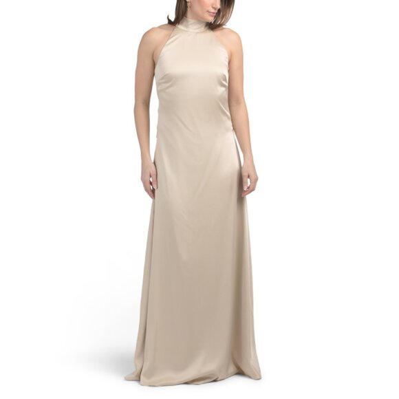 TOCCIN Champagne Jocelyn Tie Waist Maxi Dress